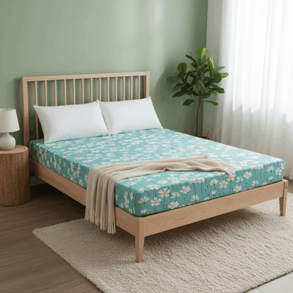 Drap-housse à Imprimé Floral Élégant