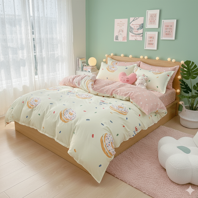 Housse de Couette Style Donut Sucré Housse de Couette Style Donut Sucré