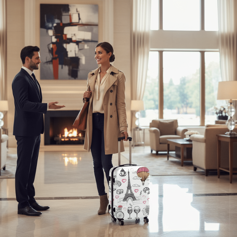 5-100 Housse de Valise Petite Taille Au Motif Paris Romantique