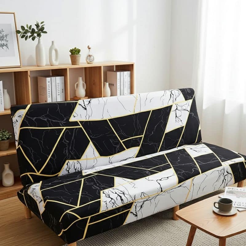 Housse De Canapé Convertible Et Extensible Design Luxueux Marbré Housse De Canapé Convertible Et Extensible Design Luxueux Marbré