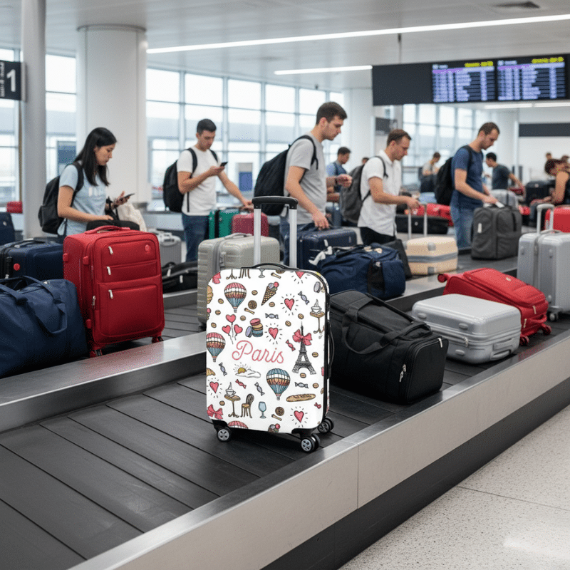 5-115 Housse de Valise Petite Taille Style Paris Gourmand