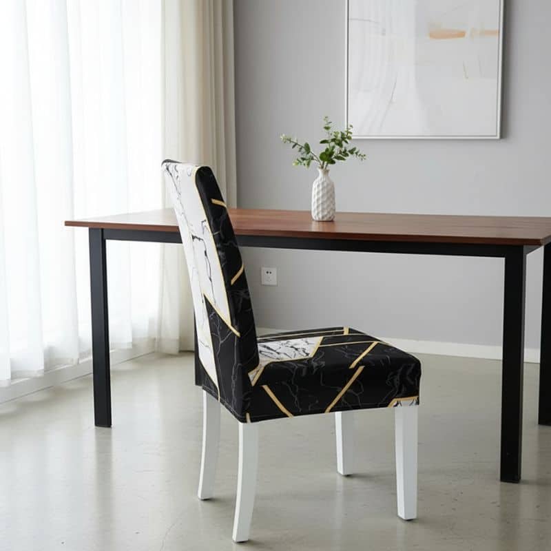 Housse De Chaise Extensible Style Marbré Élégante Housse De Chaise Extensible Style Marbré Élégante