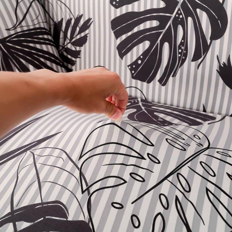 Housse de Canapé 2 Places Extensible à Motif Feuillage Tropical Housse de Canapé 2 Places Extensible à Motif Feuillage Tropical