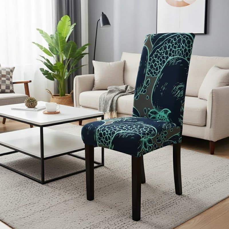 Housse De Chaise Haut Dossier Motif Abstrait Vert Housse De Chaise Haut Dossier Motif Abstrait Vert