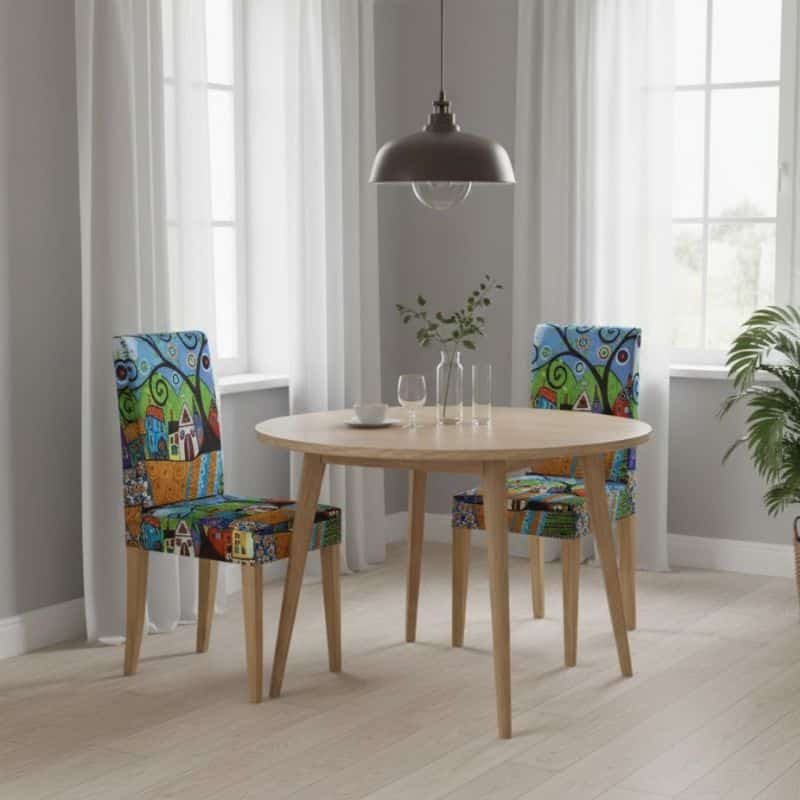 Housse De Chaise À Motif Fantaisie Multicolore Housse De Chaise À Motif Fantaisie Multicolore