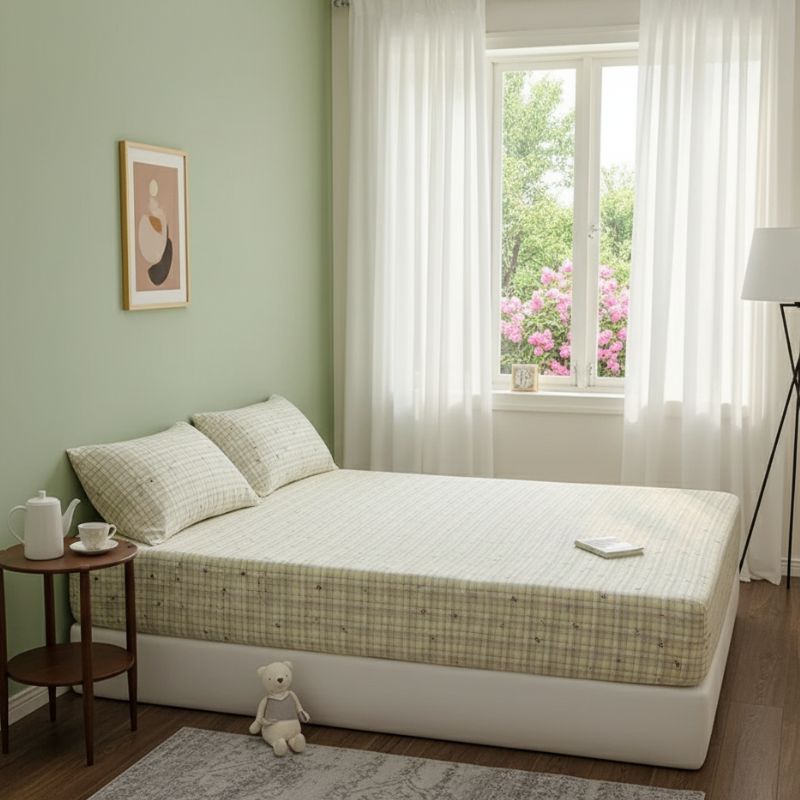 Drap-housse Style À Carreaux Doux Drap-housse Style À Carreaux Doux