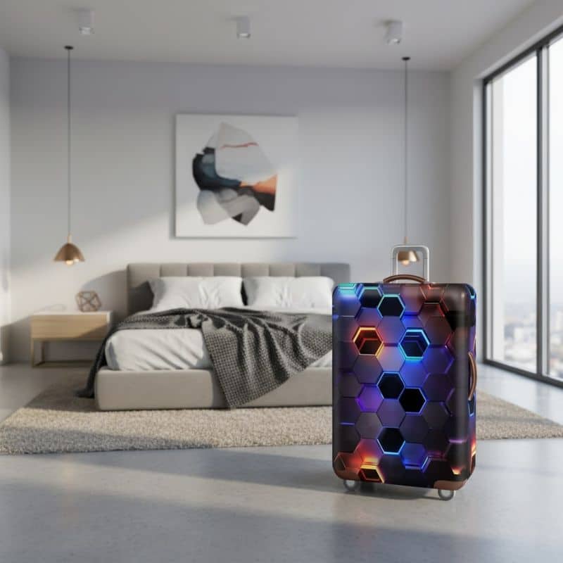 Housse de Valise Design Futuriste Hexagonal Housse de Valise Design Futuriste Hexagonal