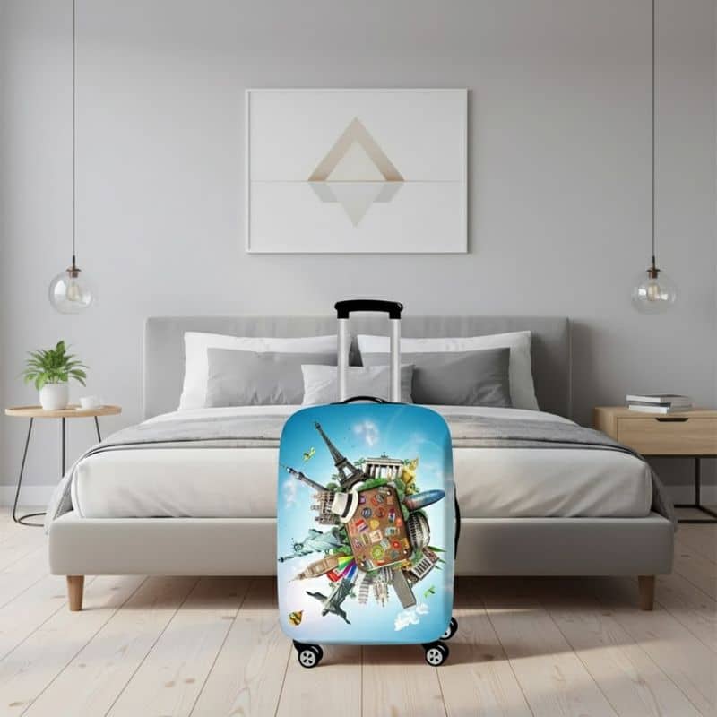 Housse de Valise Petite Taille Au Motif Monuments Housse de Valise Petite Taille Au Motif Monuments