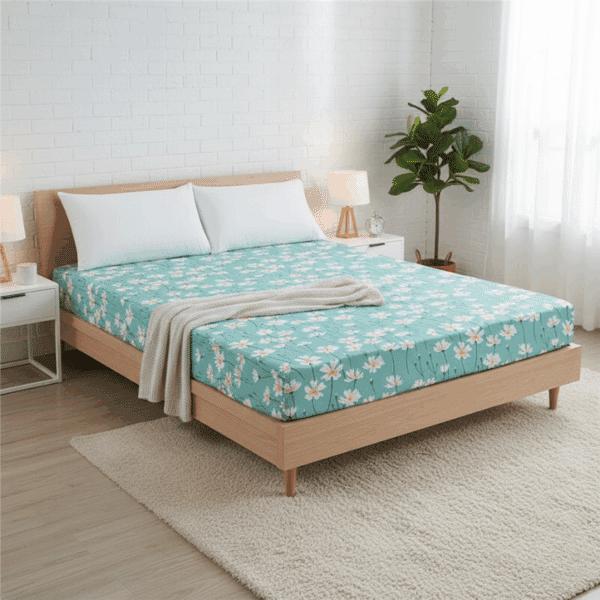 Drap-housse à Imprimé Floral Élégant