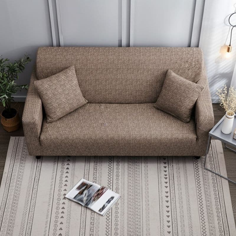 Housse de Canapé 2 Places Extensible à Motif Tissage Texturé Housse de Canapé 2 Places Extensible à Motif Tissage Texturé