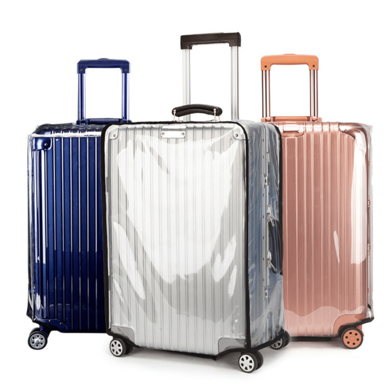 Housse de Valise Unie Transparente Avec Bordures Noires Housse de Valise Unie Transparente Avec Bordures Noires