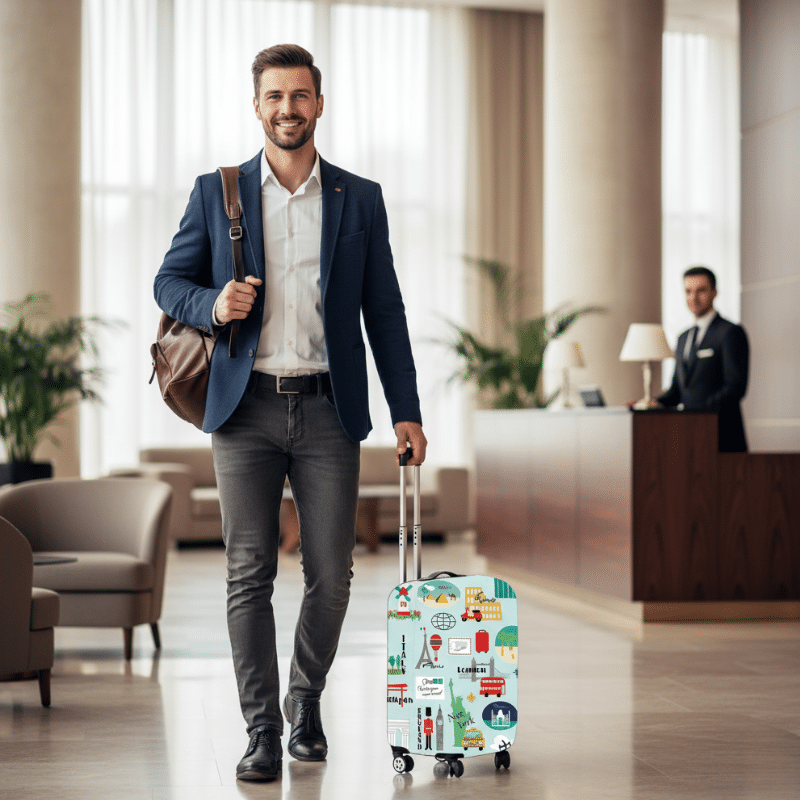 6-100 Housse de Valise Petite Taille Style Escapade Mondiale