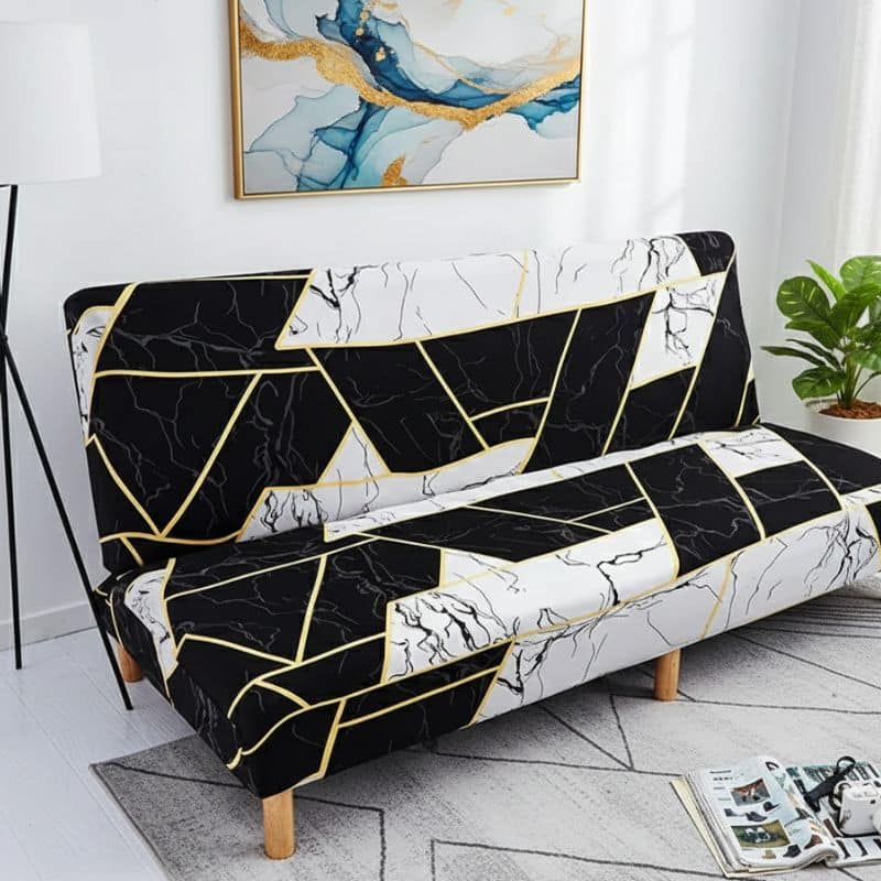 Housse De Canapé Convertible Et Extensible Design Luxueux Marbré Housse De Canapé Convertible Et Extensible Design Luxueux Marbré
