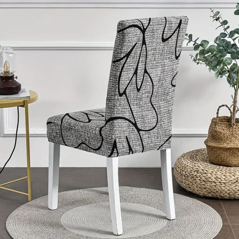 Housse De Chaise Extensible À Motif Abstrait Housse De Chaise Extensible À Motif Abstrait