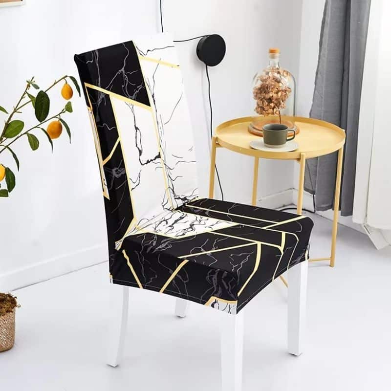 Housse De Chaise Extensible Style Marbré Élégante Housse De Chaise Extensible Style Marbré Élégante