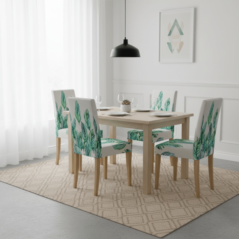6-18 Housse De Chaise Évènementiel pour Anniversaire À Motif Feuille Contemporaine