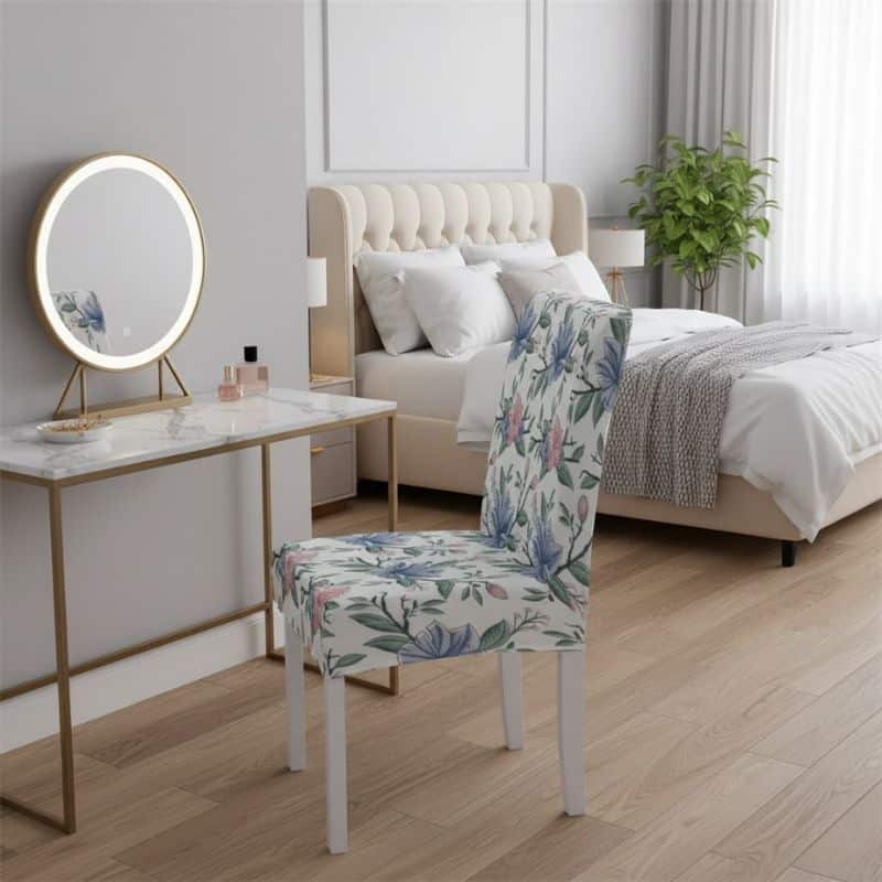 6-186 Housse De Chaise À Motif Floral Printanier