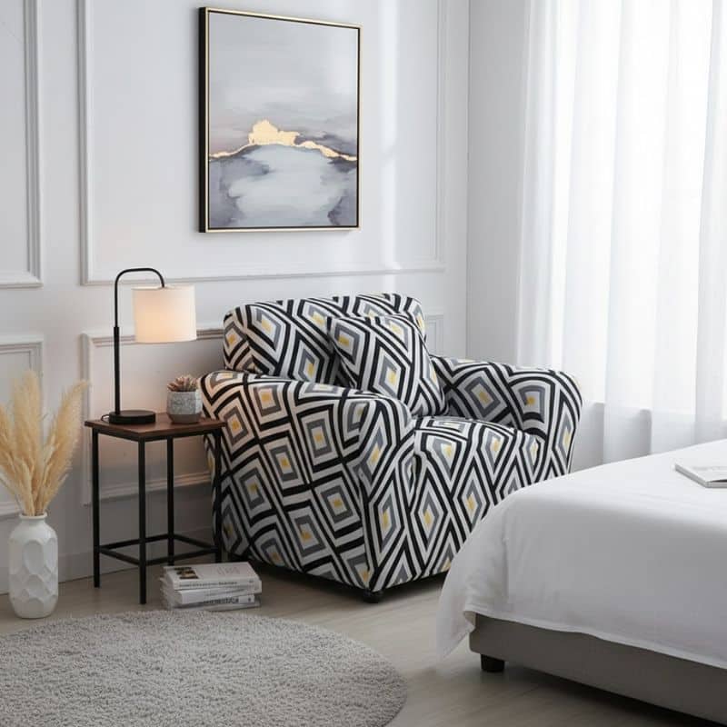 6-234 Housse de Fauteuil Extensible À Motif Losanges