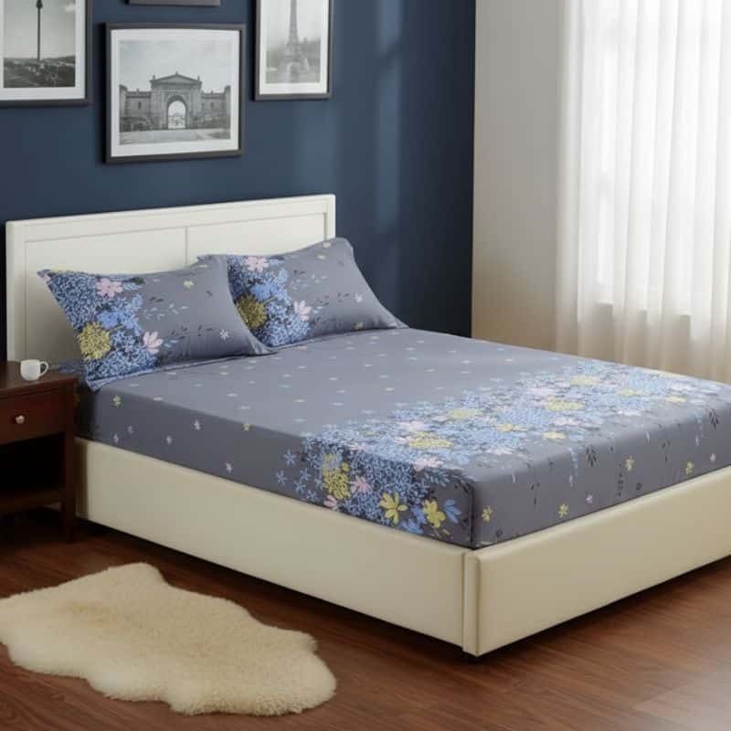 6-256 Drap-housse À Motifs Floraux Contemporains