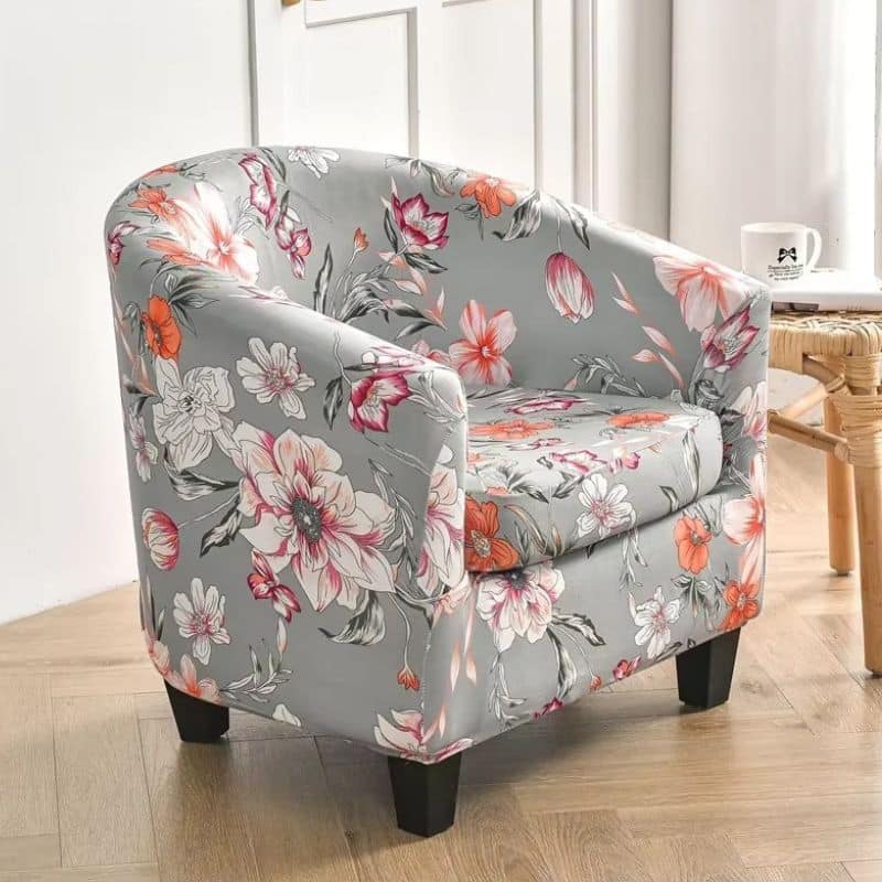 Housse De Fauteuil Imprimé Fleurs Colorées Housse De Fauteuil Imprimé Fleurs Colorées