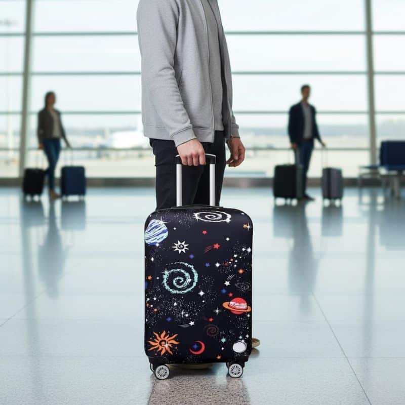6-349 Housse de Valise Design Univers Étoilé