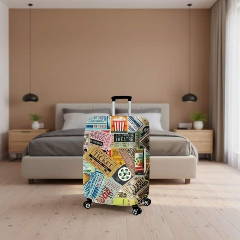 6-351 Housse de Valise Design Vintage Voyage