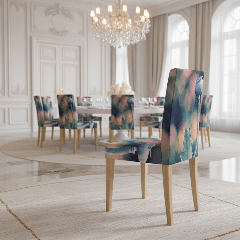 6-36 Housse De Chaise Évènementiel pour Anniversaire À Motif Floral Douce