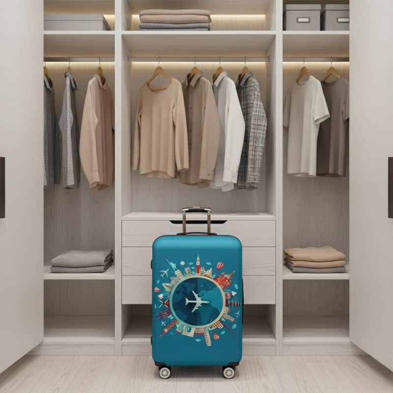 6-363 Housse de Valise Design Tour du Monde