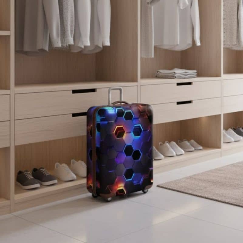 6-364 Housse de Valise Design Futuriste Hexagonal
