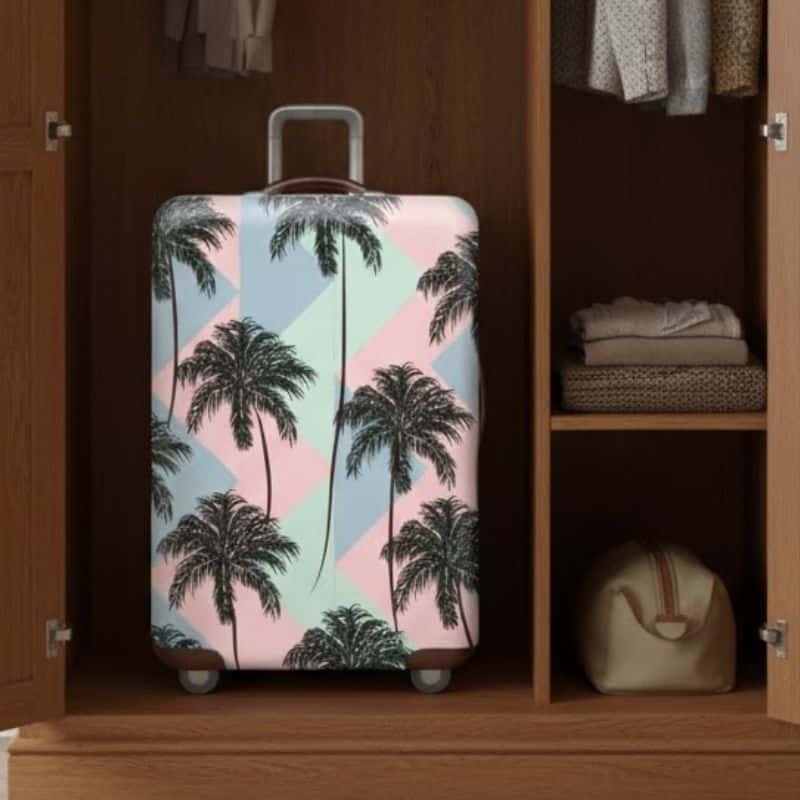 6-374 Housse de Valise Grande Taille Palmiers Tropicaux