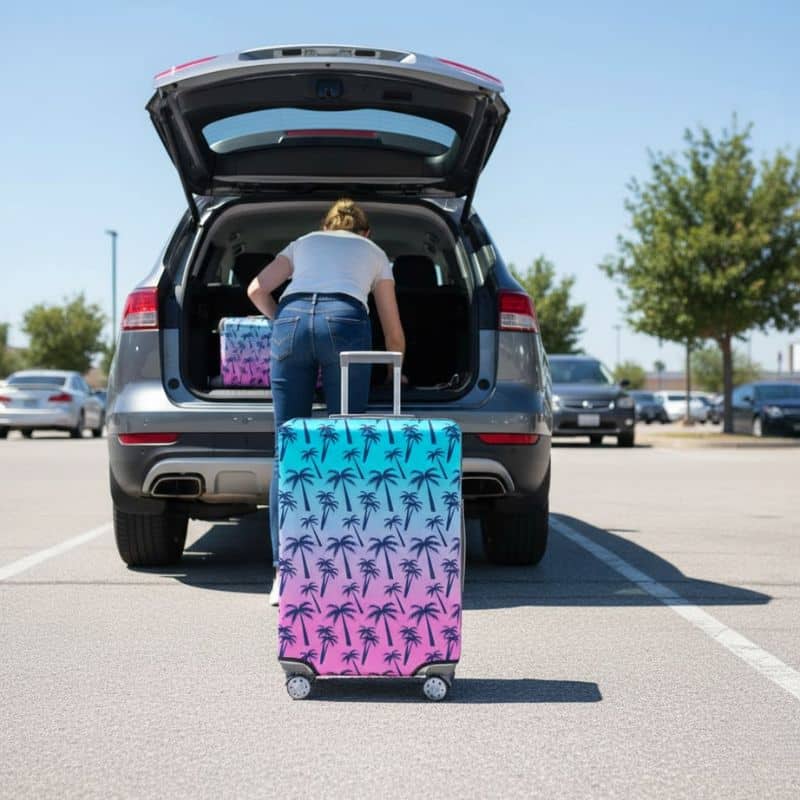 6-383 Housse de Valise Design Palmiers Exotiques