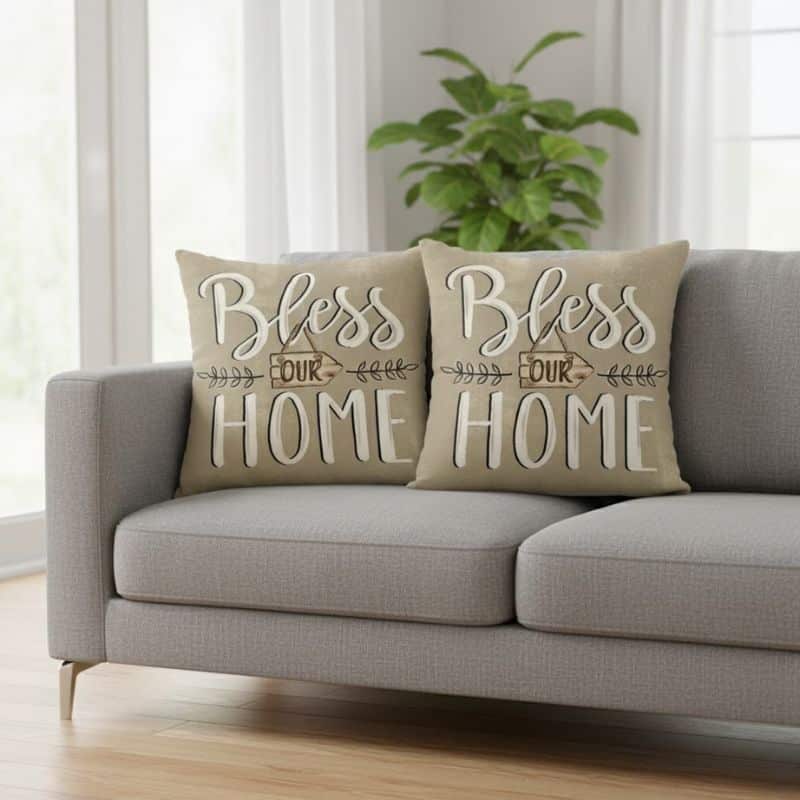 6-391 Housse de Coussin À Citation Positive