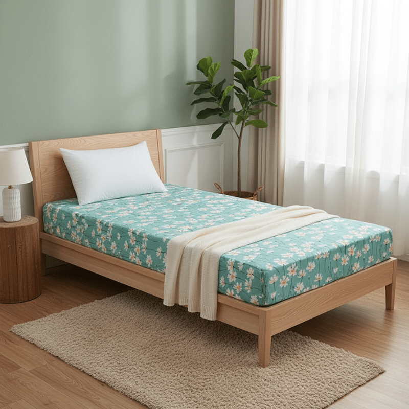 6-43 Drap-housse à Imprimé Floral Élégant