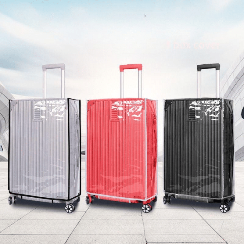 6-96 Housse de Valise Unie Transparente Avec Bordures Noires