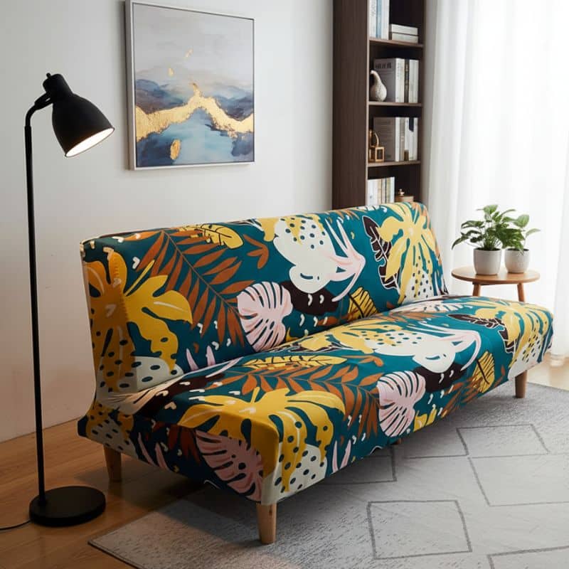 7-109 Housse De Canapé Convertible Et Extensible Design Exotique
