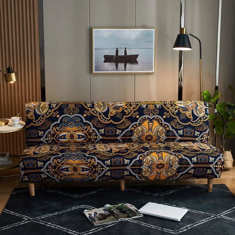 7-117 Housse De Canapé Convertible Et Extensible À Motif Baroque