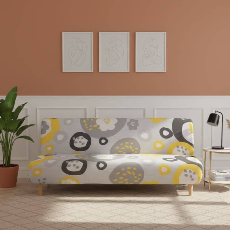 7-119 Housse De Canapé Convertible Et Extensible Style Scandinave