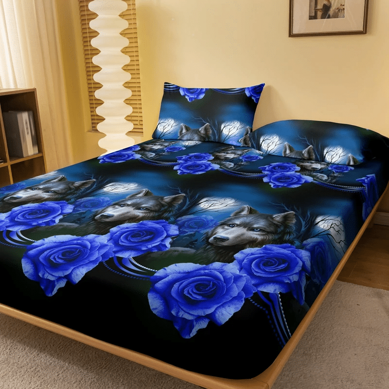 7-13 Drap-housse Style Loup Mystique