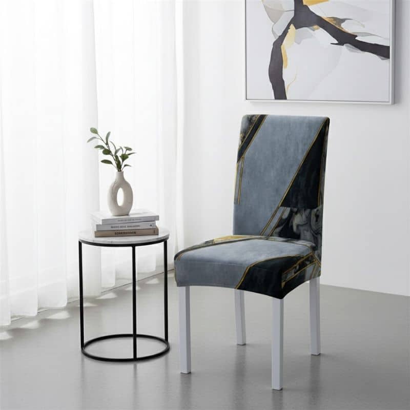 7-193 Housse De Chaise À Motif Abstrait Style Luxe Et Sophistiqué