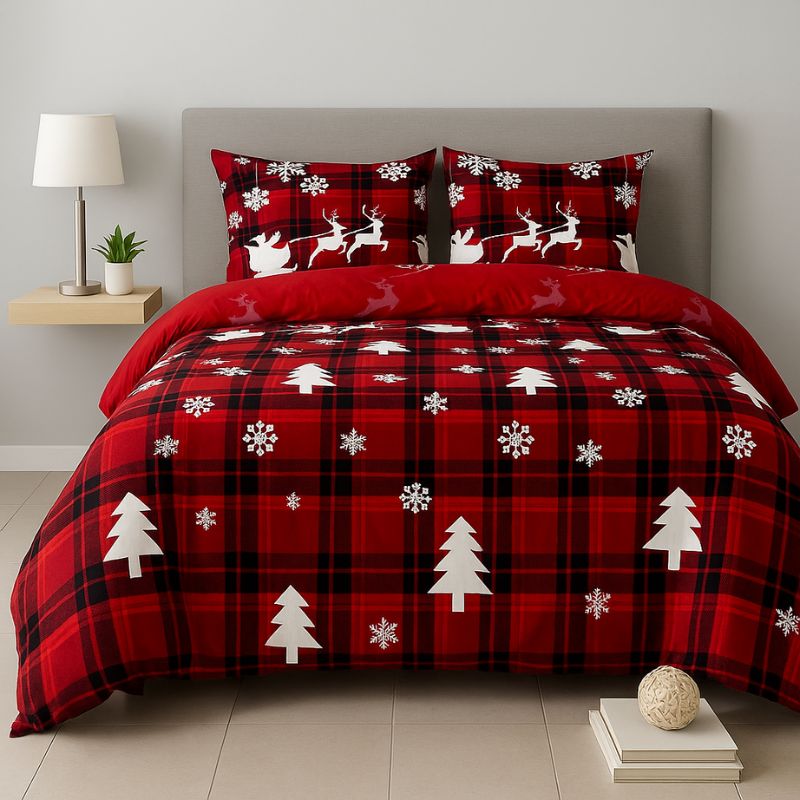 7-22 Housse de Couette Style Esprit de Noël Traditionnel