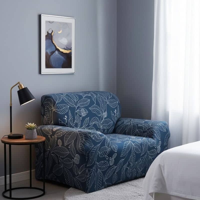 7-253 Housse de Fauteuil Extensible À Feuillage Élégant