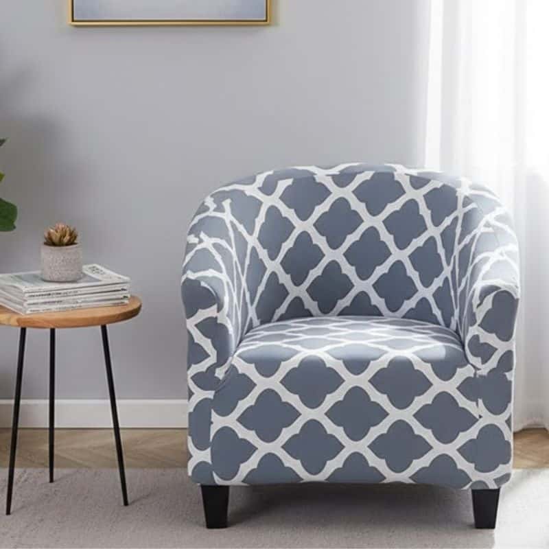 7-254 Housse de Fauteuil Club À Motif Arabesque Contemporain