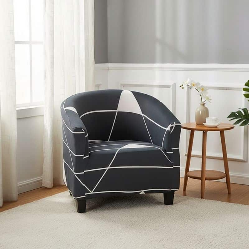 7-255 Housse de Fauteuil Club Design Géométrique Contemporain