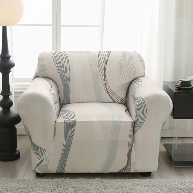 7-273 Housse de Fauteuil Extensible À Motif Ondes
