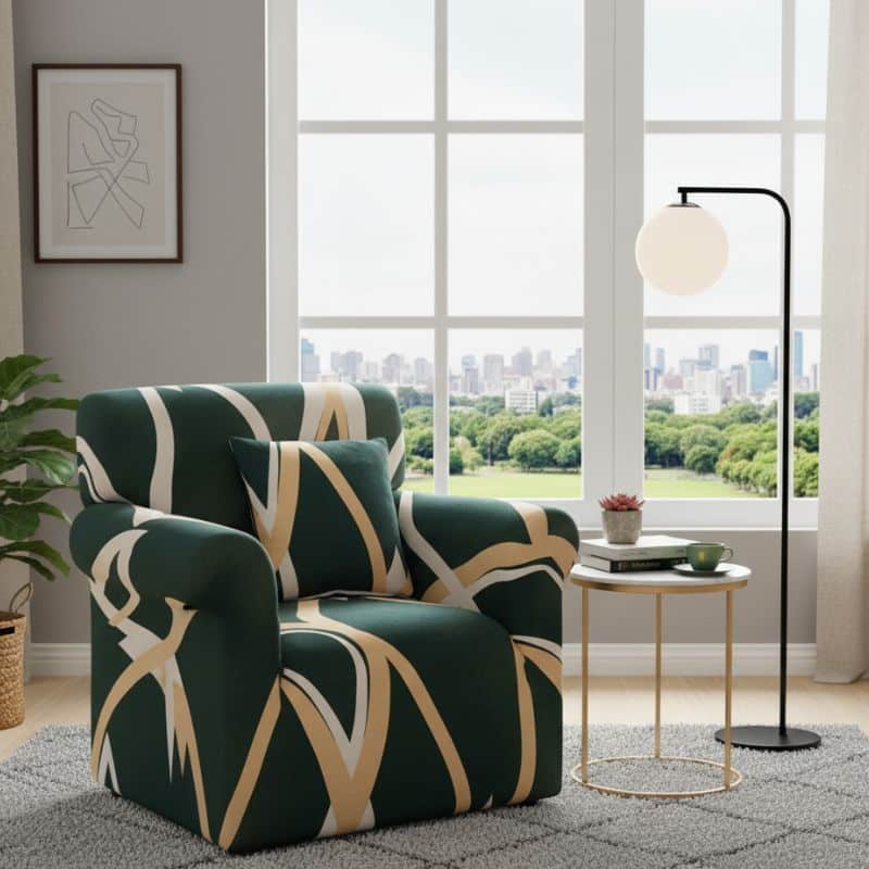 7-274 Housse de Fauteuil Extensible À Formes Artistiques