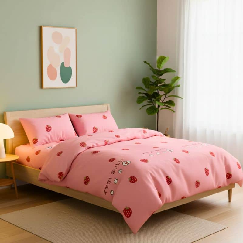7-284 Housse de Couette Style Fraise Gourmande