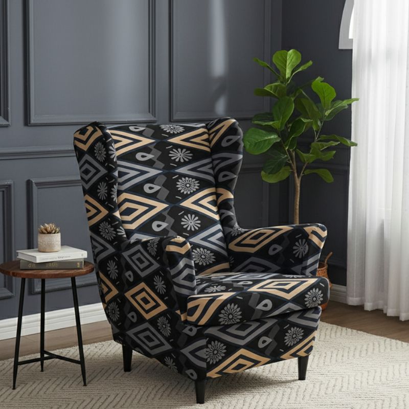 7-296 Housse de Fauteuil À Motif Ethnique Géométrique