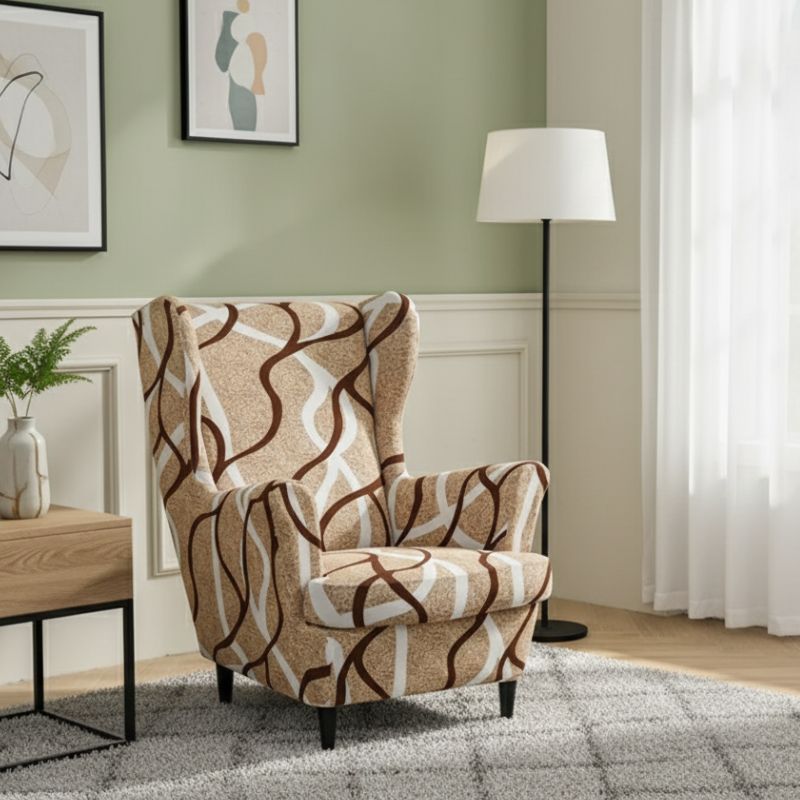 7-297 Housse de Fauteuil À Motif Ondulé Moderne