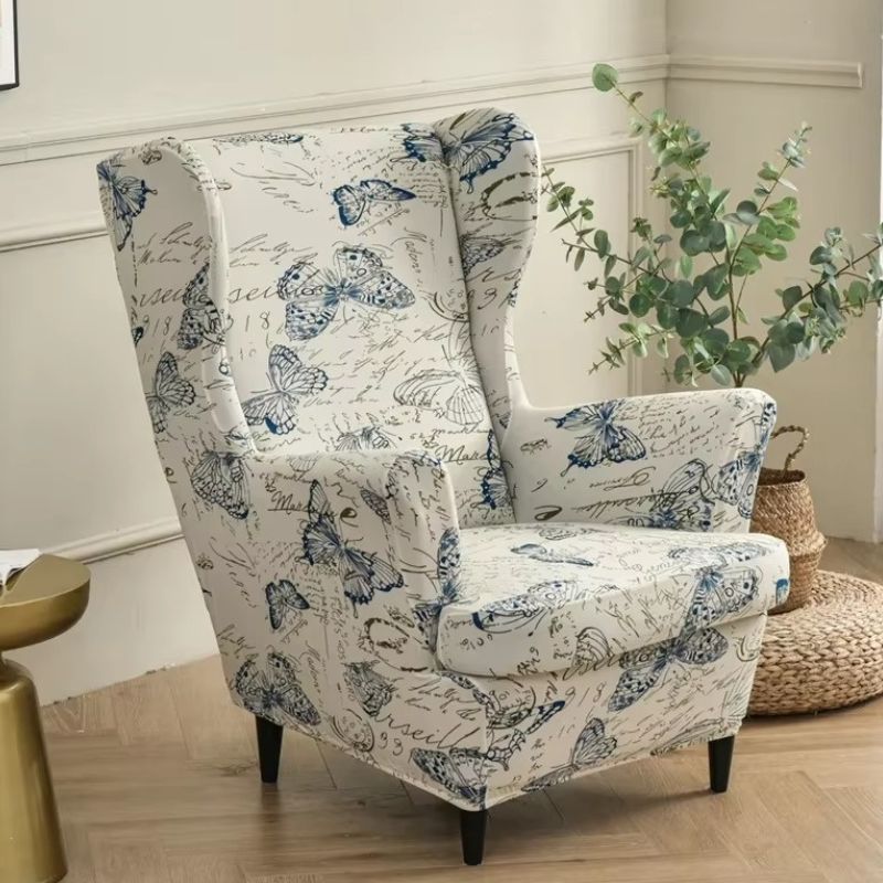 7-299 Housse de Fauteuil À Motif Papillon Romantique