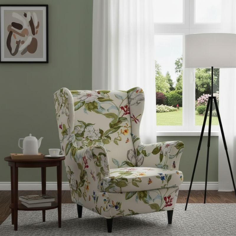 7-300 Housse de Fauteuil À Motif Printanier Élégant